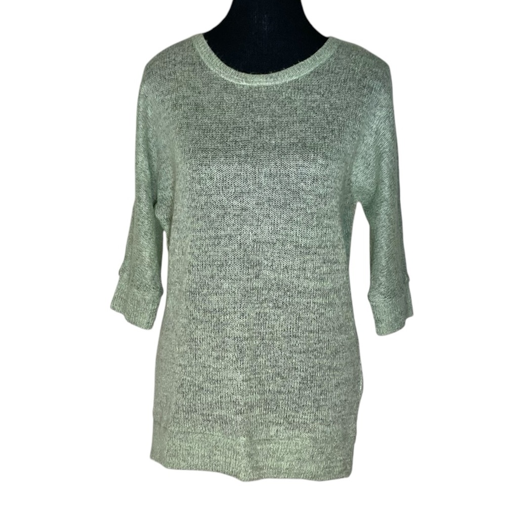 NOISY MAY Sage Mint Green Loose Knit Sweater Cardigan Lightweight Size Small - Picture 3 of 12